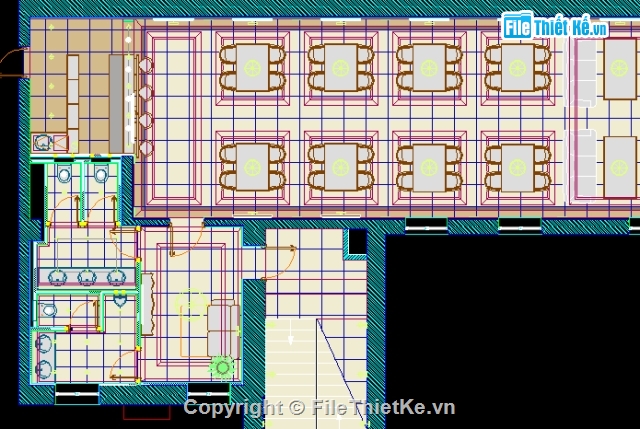 Bản vẽ mặt bằng,quán cafe,file cad quán cafe